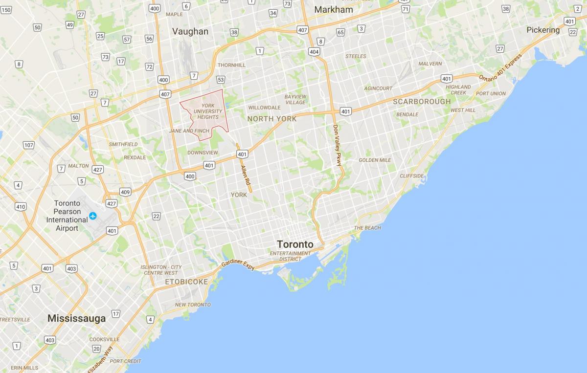 Газрын зураг-Йоркийн их Сургуулийн Өндөрт дүүргийн Торонто