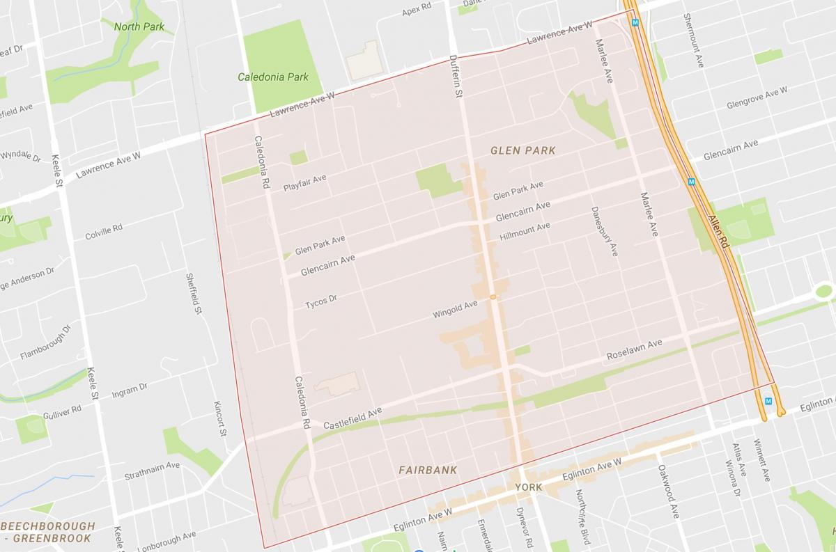 Map of Briar Хилл–Belgravia хөрш Торонто