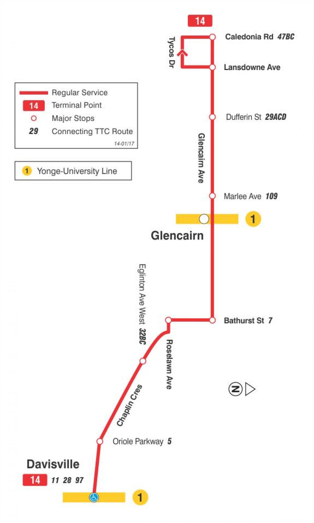 Зураг TTC 14 Glencairn автобусны маршрут Торонто
