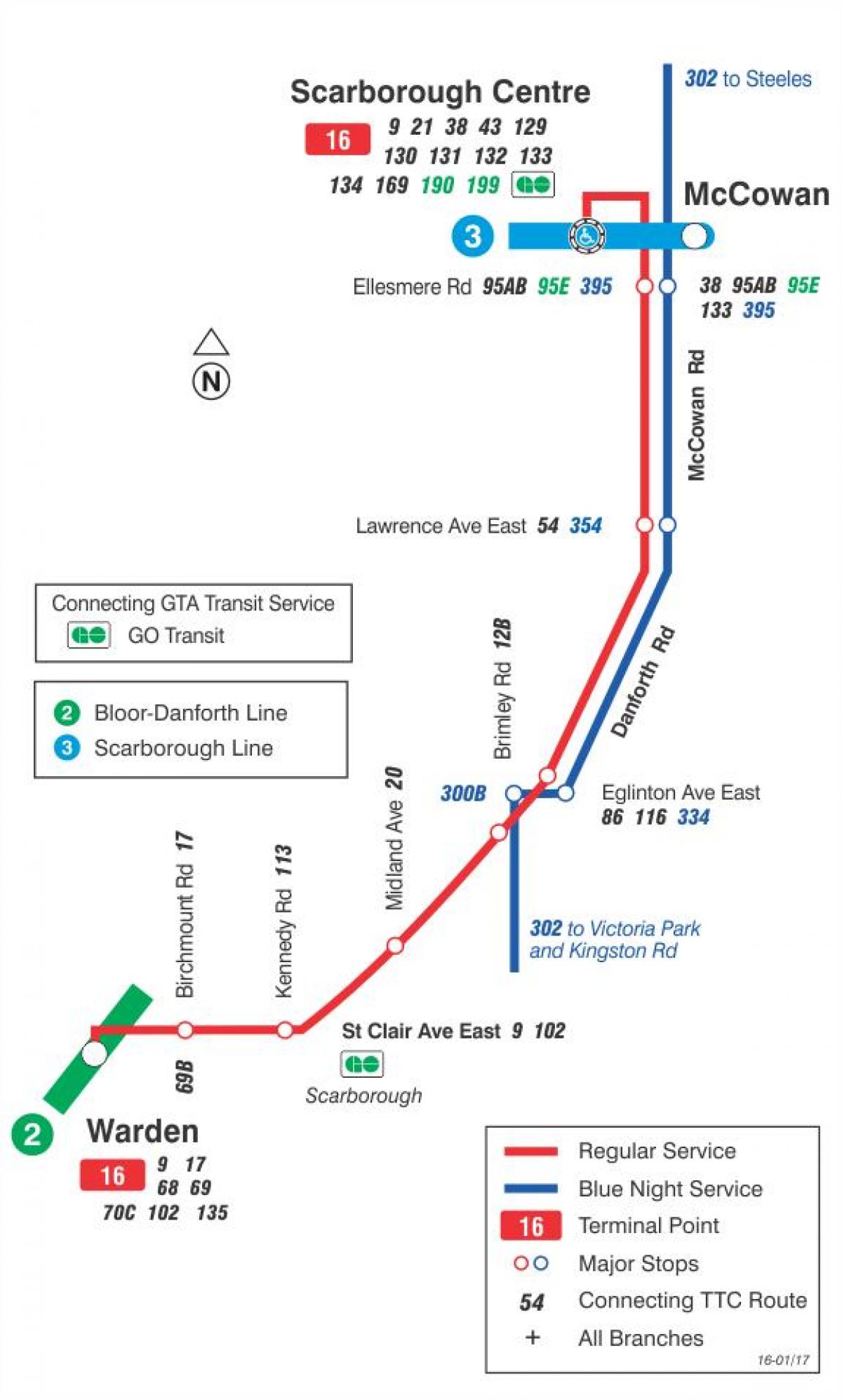 Зураг TTC 16 McCowan автобусны маршрут Торонто