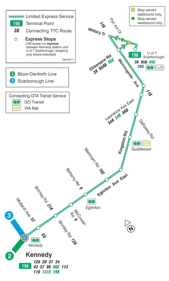 Зураг TTC 198 U T Scarborough Пуужин автобусны маршрут Торонто