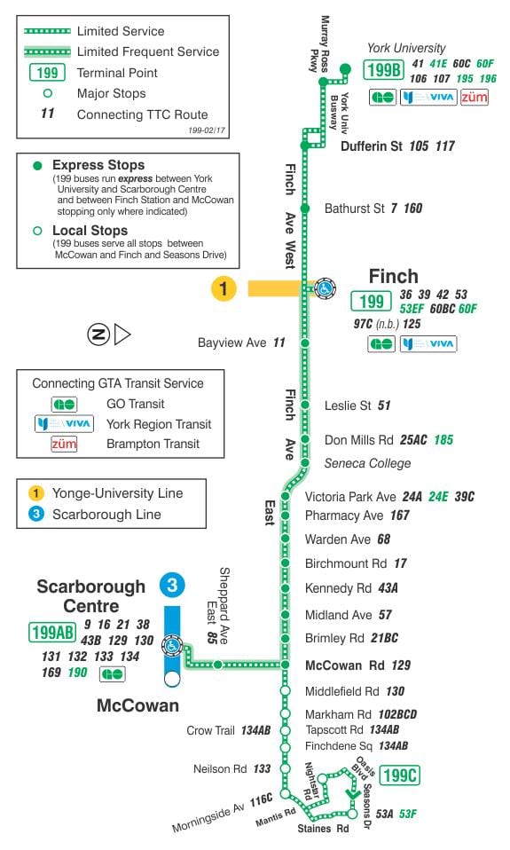 Зураг TTC 199 Finch Пуужин автобусны маршрут Торонто