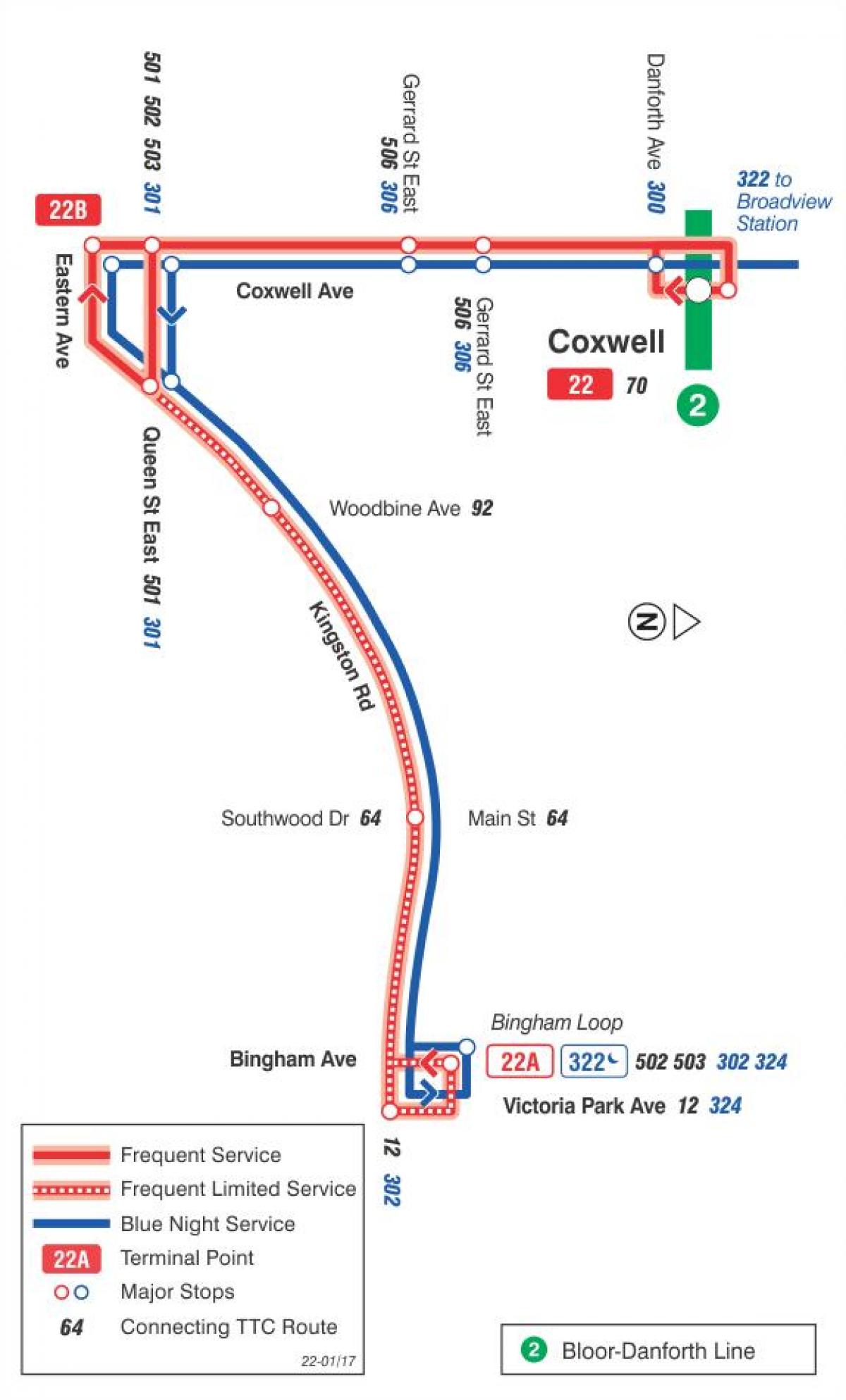 Зураг TTC 22 Coxwell автобусны маршрут Торонто