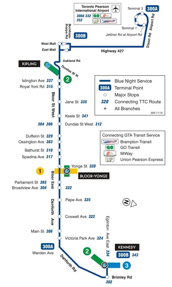 Зураг TTC 300A Bloor-Danforth автобусны маршрут Торонто