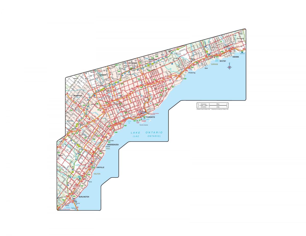 Газрын зураг нь албан есны Замын Онтарио