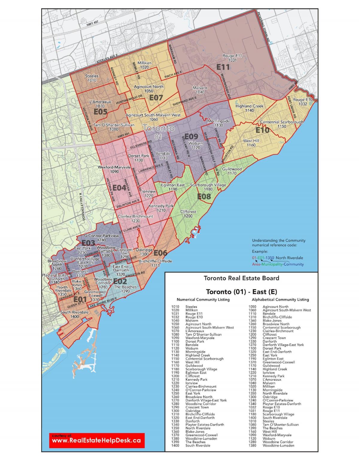 Газрын зураг нь зүүн Торонто