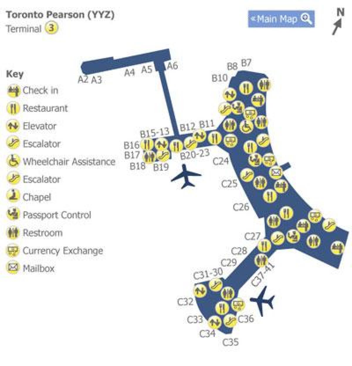 Зураг Торонто Pearson нисэх онгоцны буудлын терминал 3
