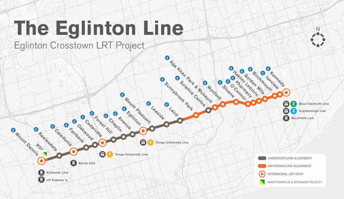 Зураг Торонто метро Eglinton шугамын төсөл