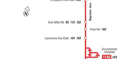 Зураг TTC 11 Bayview автобусны маршрут Торонто