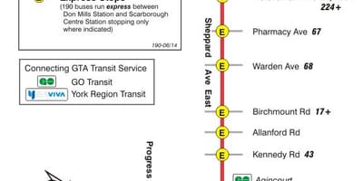 Зураг TTC 190 Scarborough Төв Пуужин автобусны маршрут Торонто