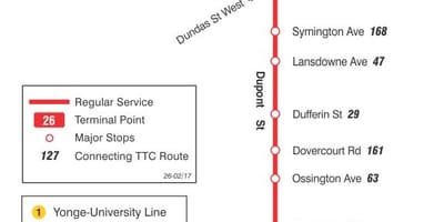 Зураг TTC 26 Өрсөлдсөн автобусны маршрут Торонто