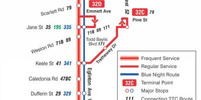 Зураг TTC 32 Eglinton Баруун автобусны маршрут Торонто