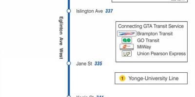 Зураг TTC 332 Eglinton Баруун автобусны маршрут Торонто