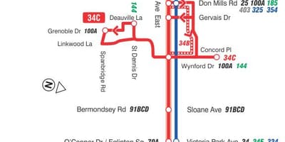 Зураг TTC 34 Eglinton Зүүн автобусны маршрут Торонто