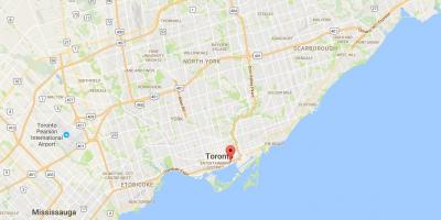 Газрын зураг нь Зүүн Bayfront дүүргийн Торонто