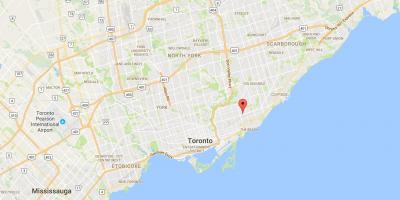 Газрын зураг нь Зүүн Danforth дүүргийн Торонто